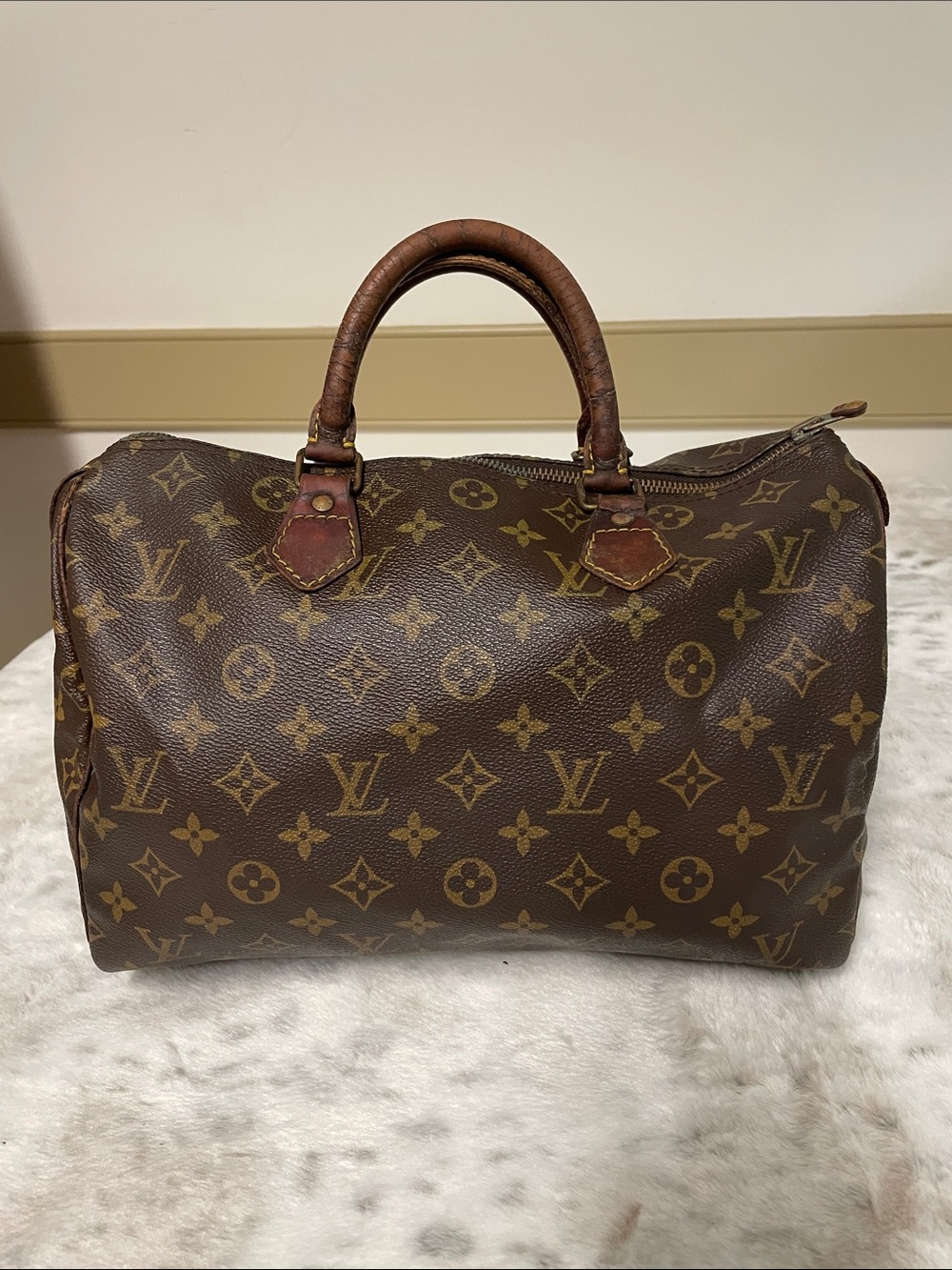 Louis Vuitton Brown Monogram Top-Handle Speedy 30 Vintage